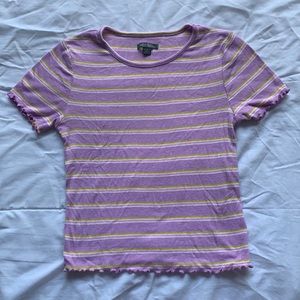 Purple, pink, yellow, and White Crop Top